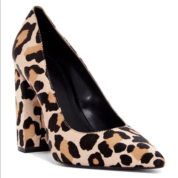 leopard print pumps block heel